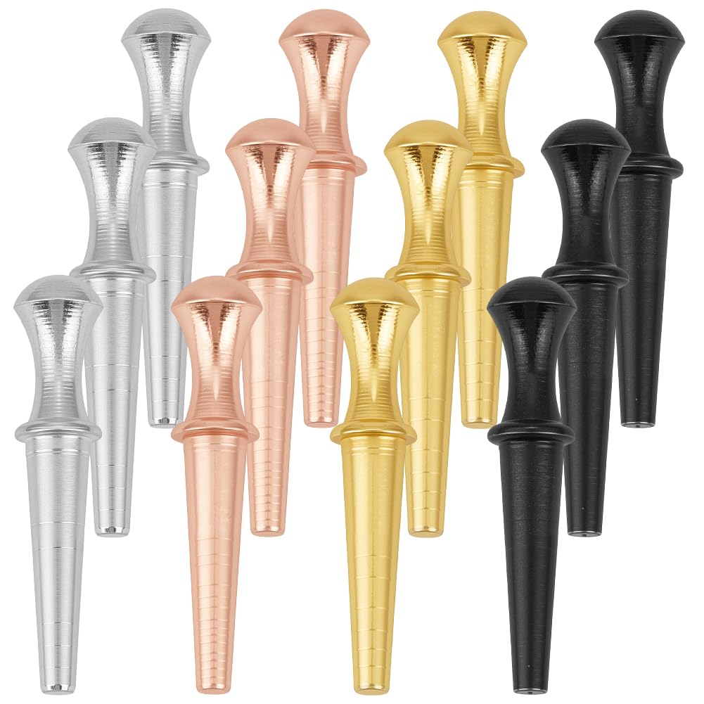 CREATCABIN 1 Box 12 Pieces 4 Colors Cribbage Board Pegs Metal Cribbage Pegs Bulk Fit 1/8 Holes Templates Pins with a Tapered Design for Adults Family and Friend Traditional Board Game 1 x 0.2 Inch