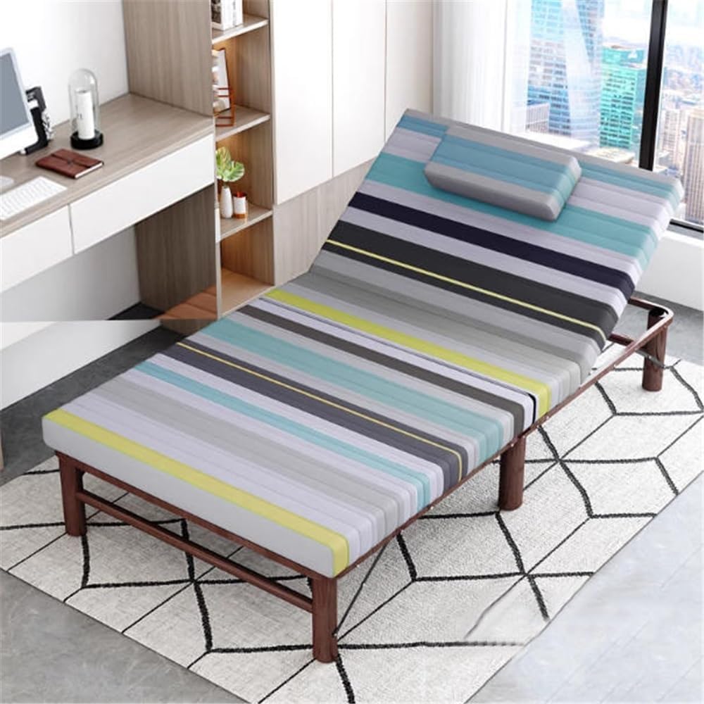 Camping Bed Office Nap Foldable Bed with Adjustable Backrest, Stable and Space Saving Folding Bed(Medium)
