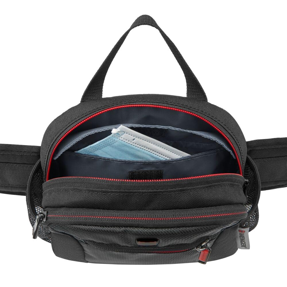 WENGER Gürteltasche, Bauchtasche, Reise-Accessoire, Schmal, Damen Herren, Schwarz, 611875