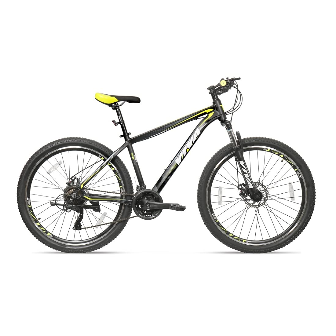 Viva Speedo 21-Speed 29T Mountain Bike with Microshifter & Dual Disc Brake Set (Black-Yellow)
