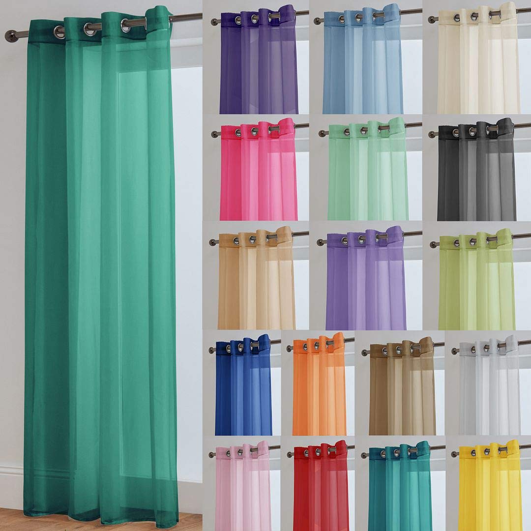 John Aird Teal Lucy Voile Curtain - Eyelet - 1X Curtain Panel (, 58" Wide X 72" Drop)