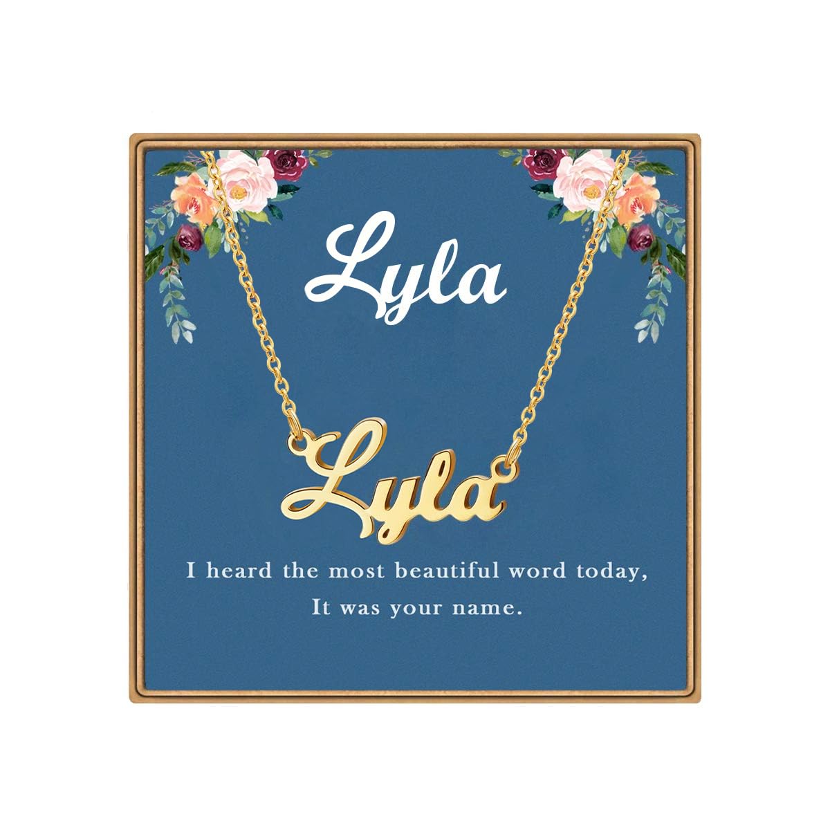 Custom Name Necklace, Personalized Name Plate Pendant Necklace Pre Gifts, Charm Pre-made Jewelry for Mom Mama Birthday Anniversary
