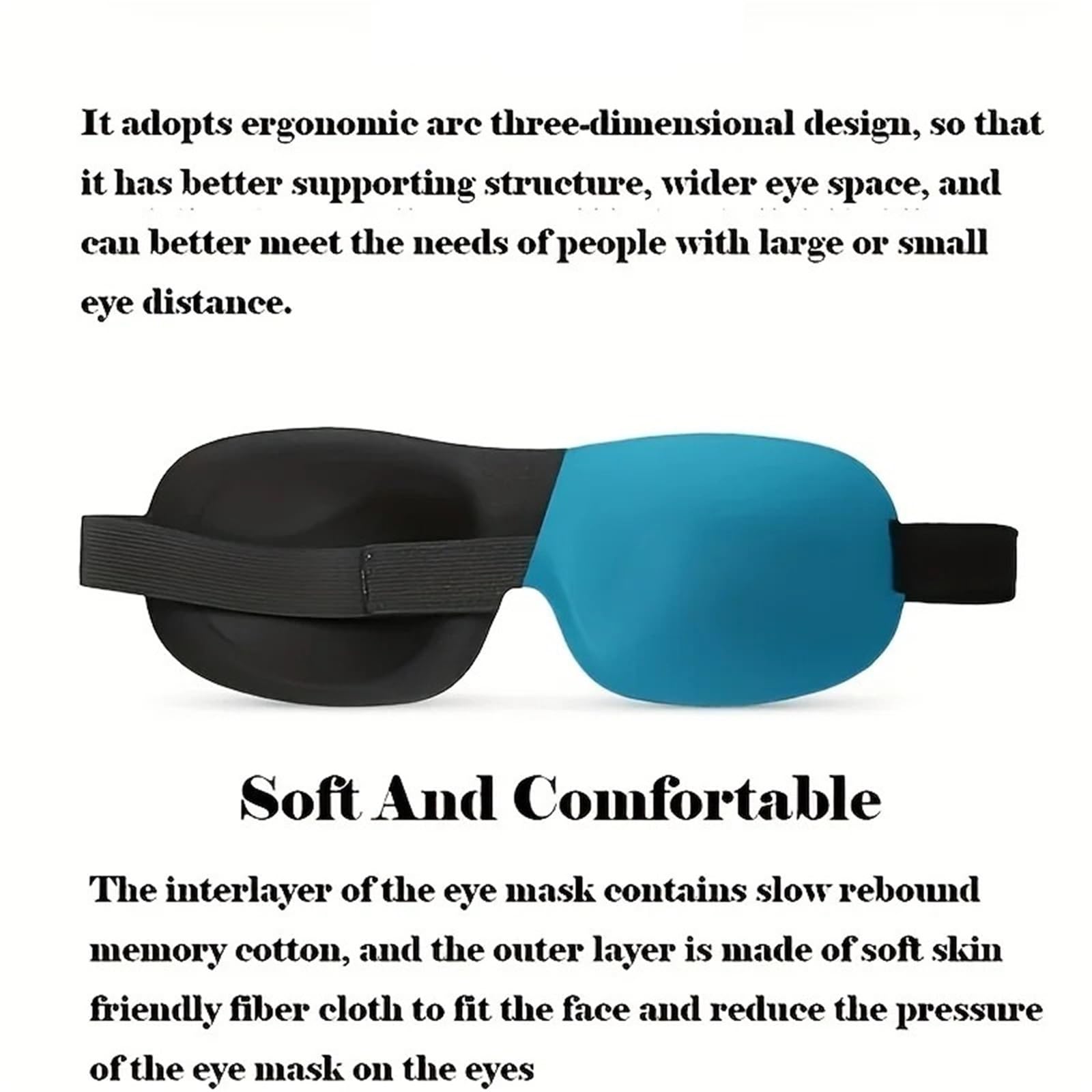 Contoured Sleep Mask Light Blocking Eye Soft Skin-Friendly Material Breathable Cover For Rest Travel Yoga(10pcs without nose black)
