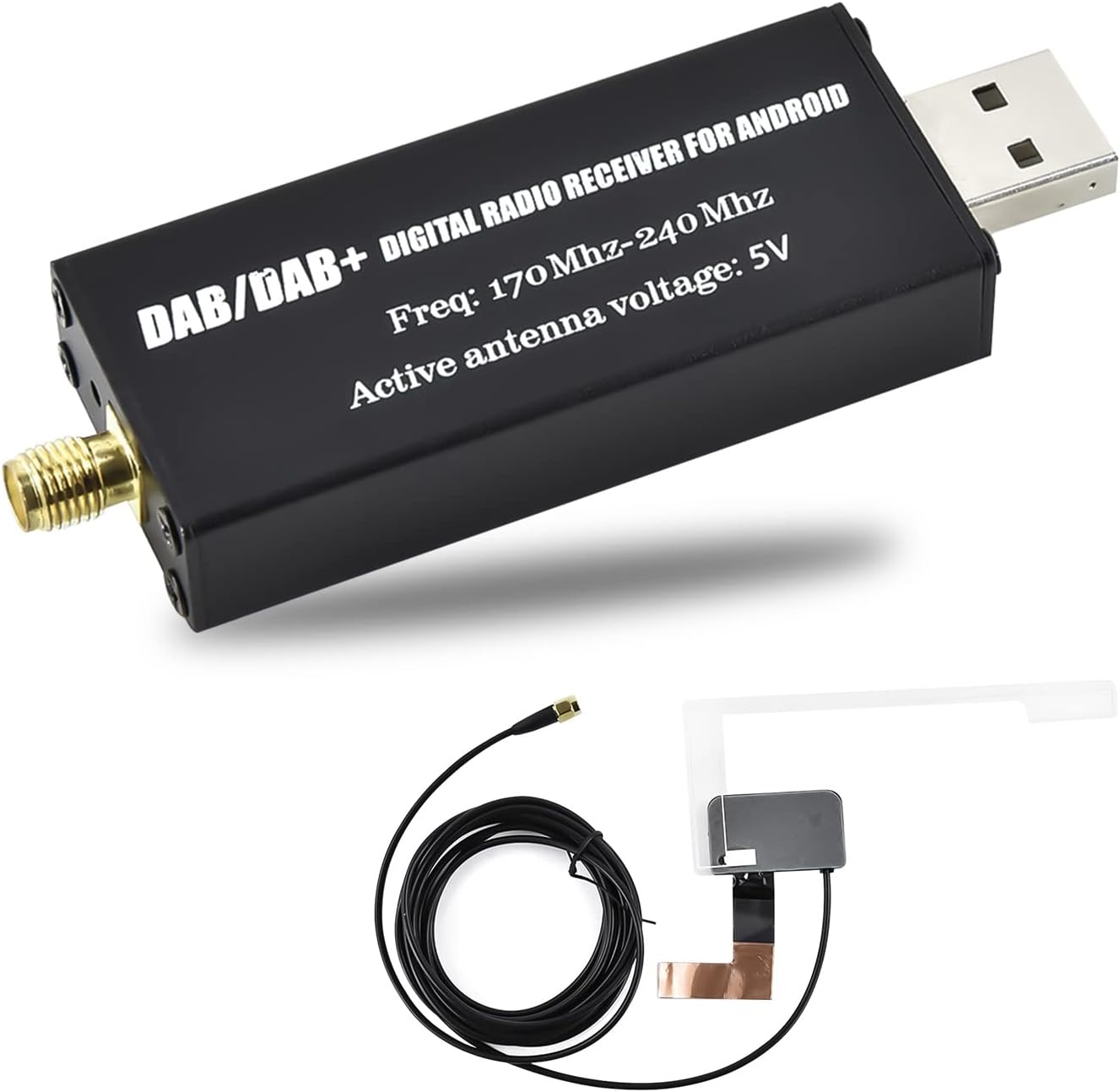 Hikity DAB Adapter für Android Autoradio DAB  Radio Antenne Digitale USB 2.0 Dongle DAB ...