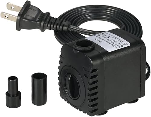 Miniatura 7 de Decdeal Bomba de agua, AC110V 8W Bomba de agua sumergible para acuario, fuentes de mesa, estanque, jardines de agua y sistemas hidropónicos con 2