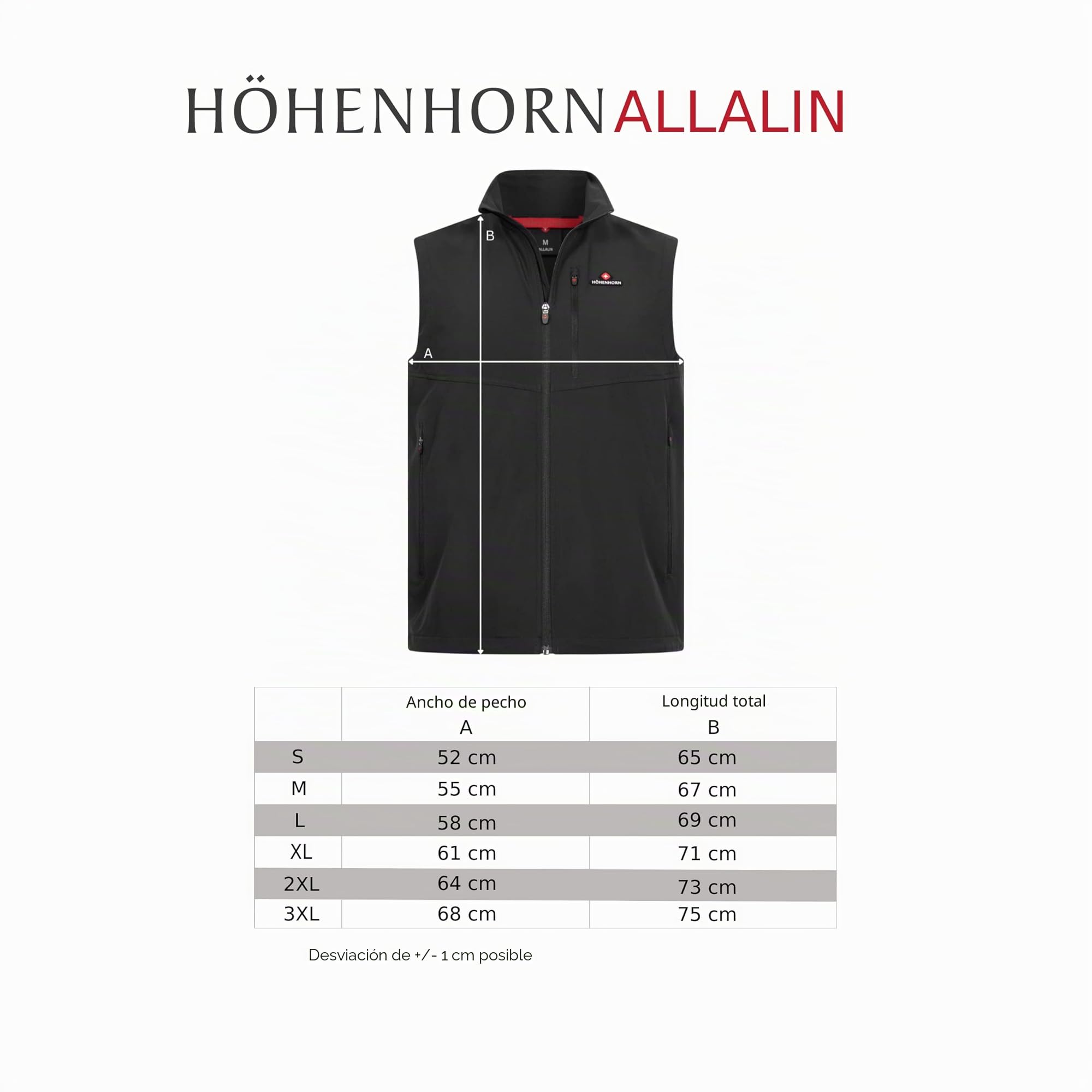 Höhenhorn Allalin - Chaleco ligero para hombre, softshell, para exterior, jogging