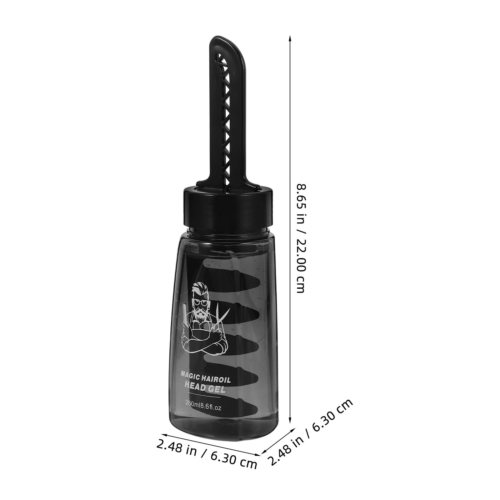 Abaodam Botella Vacía de Gel Cabello Pack de 3 Piezas 260ml con Peine Aplicador Plástico Ligero para Peinado Masculino Adecuado para Peluquería y Uso Diario
