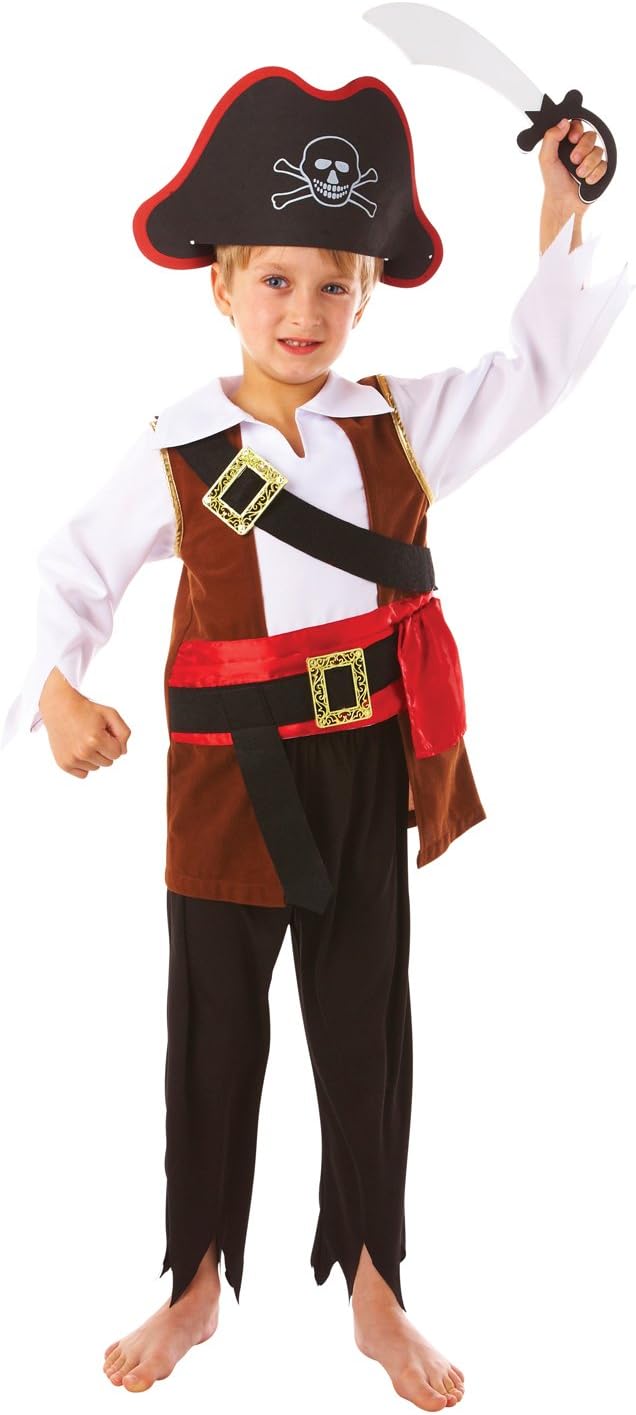 amscanamscan set high (PKT) (EB-994976) Child Boys Treasure Pirate +sword + Hat Costume (6-8yr)