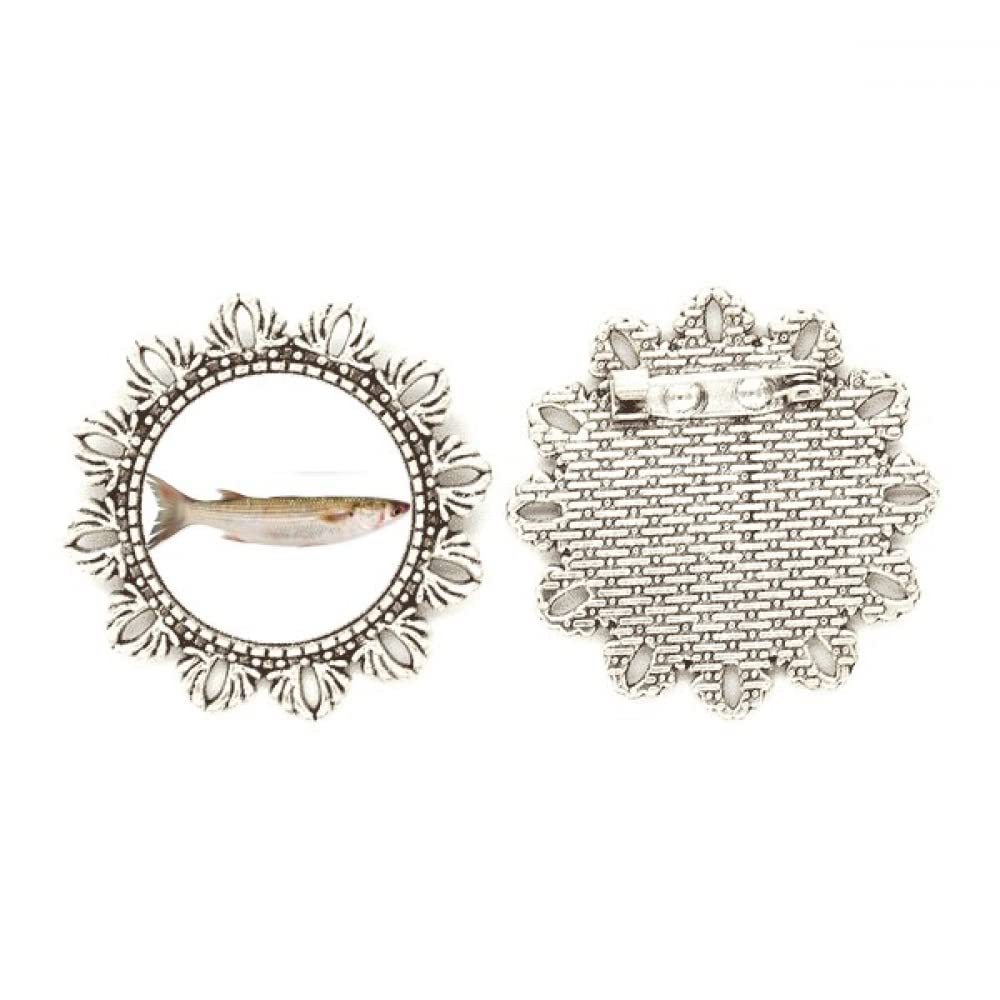 Broche de plata con diseño de flores Ocean Fish en tamaño medium 4