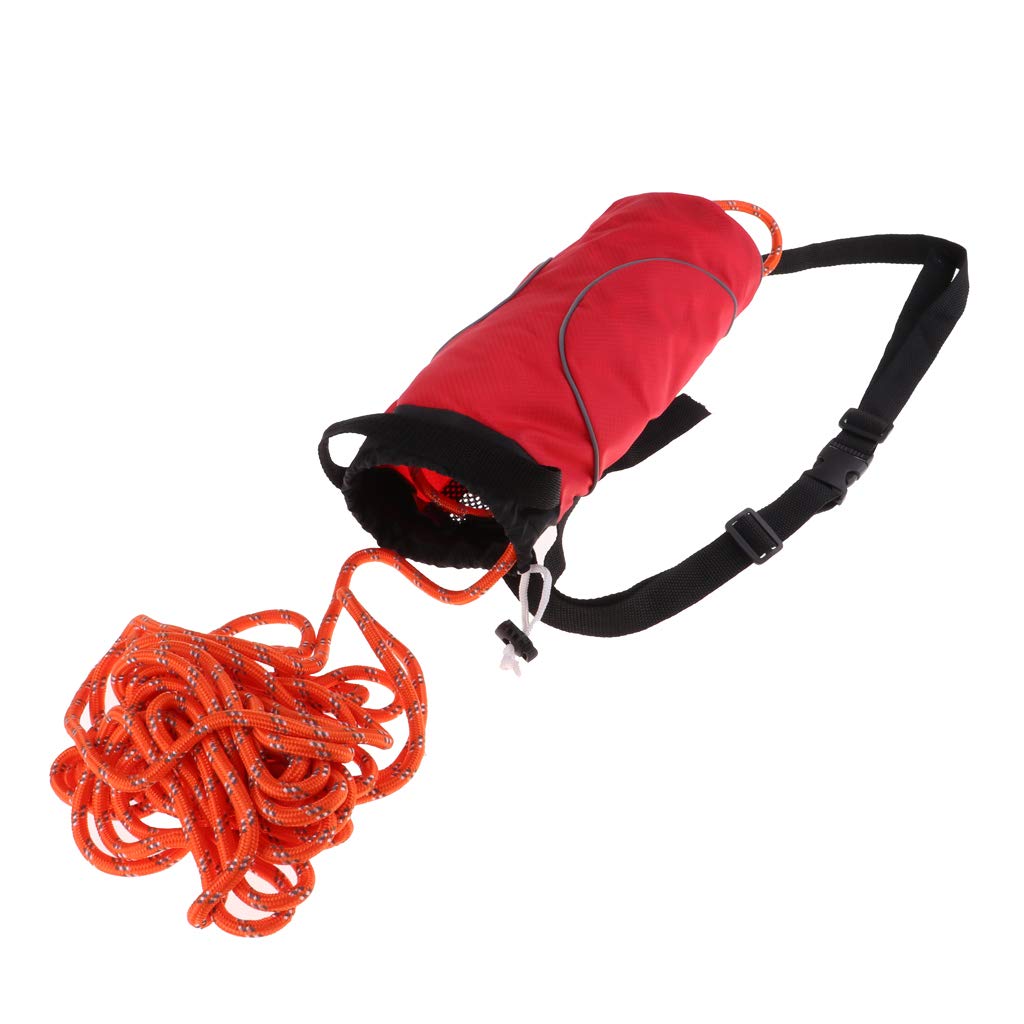 Wurfsack Rettungswurfleine/Schwimmseil Mit Tasche - 21 Meter reflektierendes Seil rot schwarz Tasche