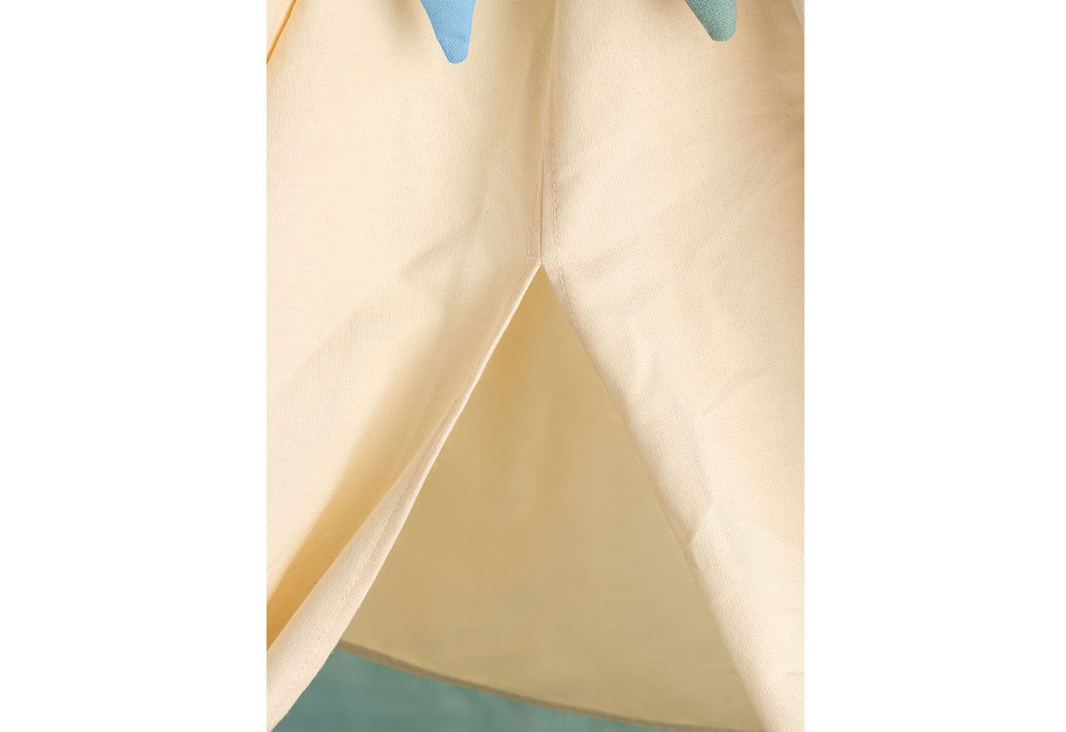 Pinolino Tipi Yuma - Tienda de campaña de Tela y Madera con Ventana, Alfombra de Suelo y Bolsa de Almacenamiento, para niños a Partir de 3 años, Tela con Tonos Pastel y banderines
