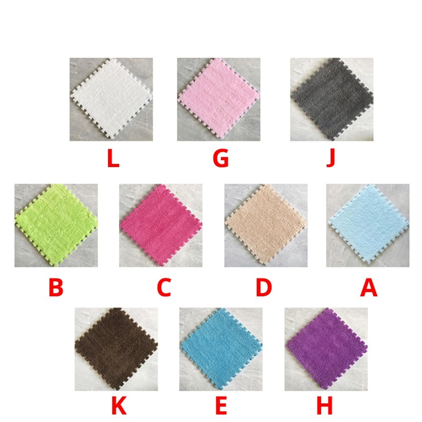 Pluszowa mata puzzlowa, Pluszowe puzzle Mata podłogowa z pianki EVA Płytki blokujące Wielokolorowy 1 cm 10/20 szt. 30x30 cm(Color 6,1cm-10pcs)