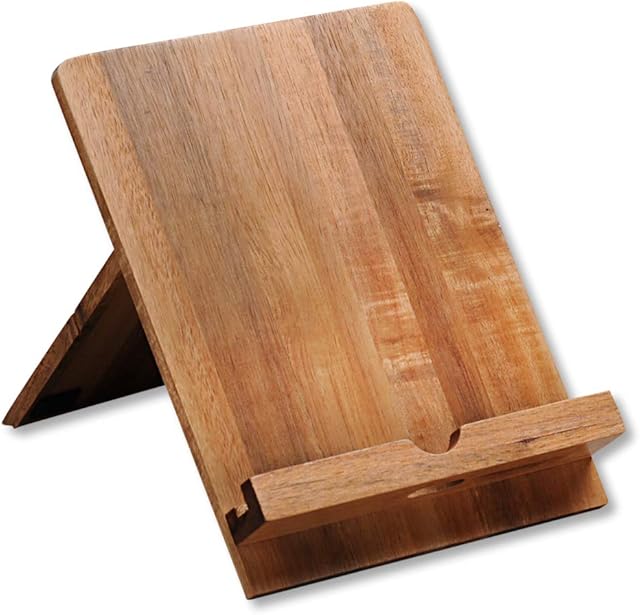 Kesper Tablet and Cookbook Holder, Wood, Brown, 18 x 23 x 19 cm