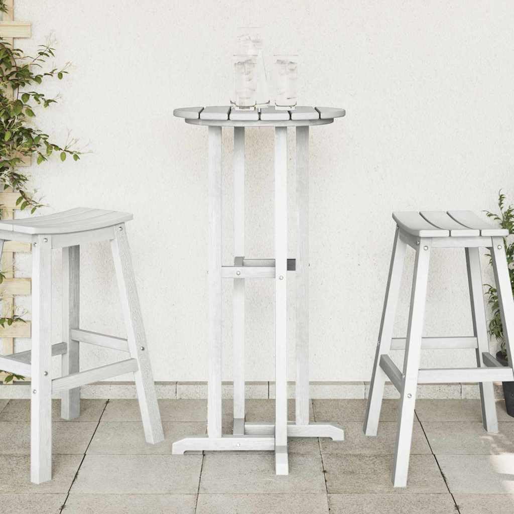 Tavolo da bar bianco, 55 x 55 x 107 cm, rotondo, in polietilene, per giardino e terrazza, moderno tavolo da bistrot per eventi all'aperto e feste in piedi