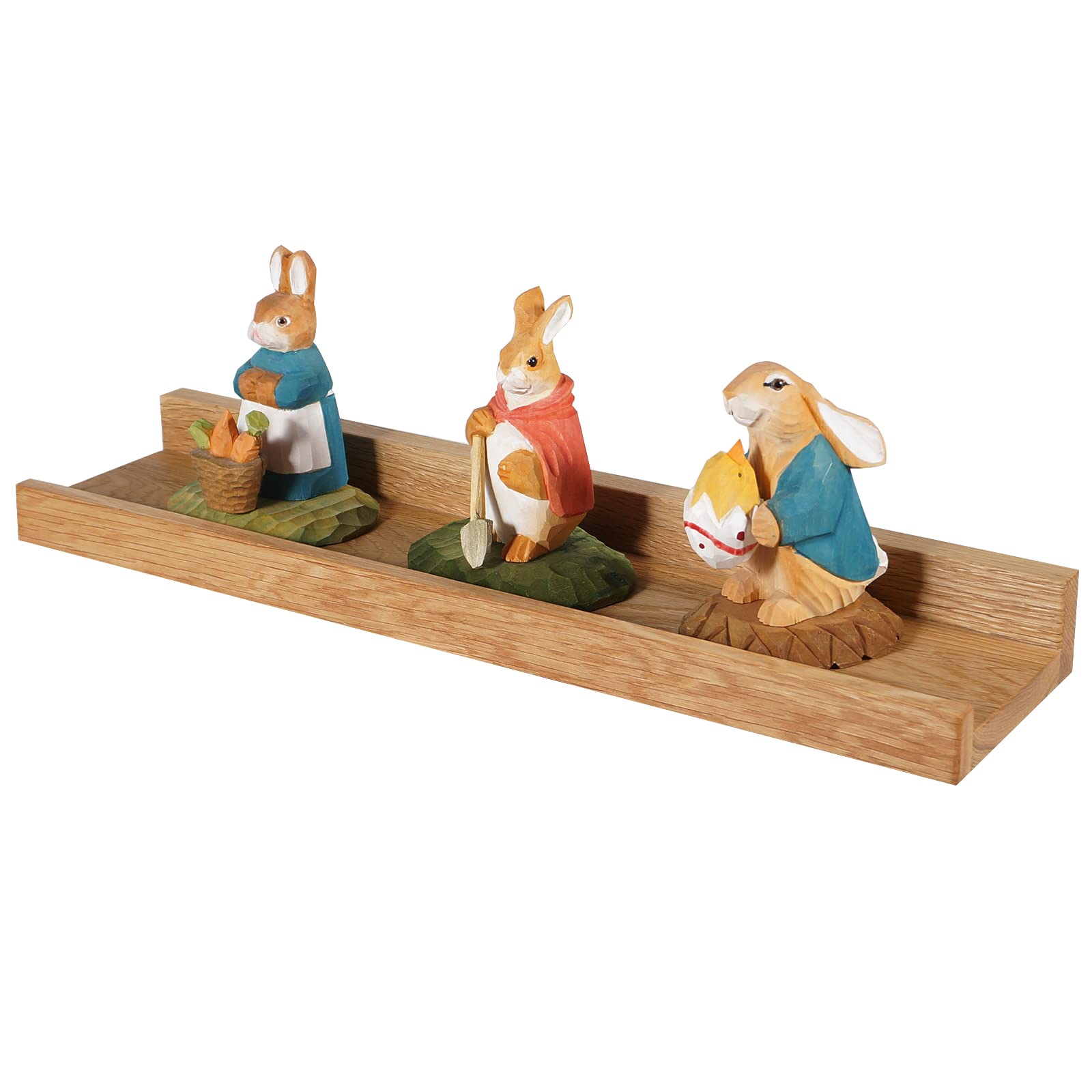Étagère murale en bois naturel facile à installer, console chêne 50,8 cm pour chambre