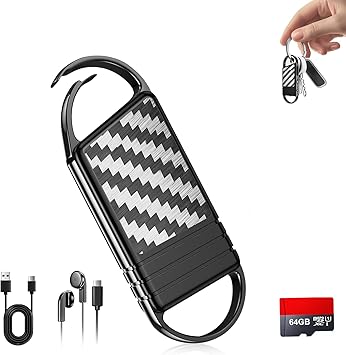 【64GB】 4800 Hours Voice Activated Recorder - Tallkcoder Dictaphone Recording Device MP3 Records with Playback, Digital Voice Recorder with AI Noise Reduction for Lectures Meetings Interviews Work