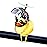 wonuu Rubber Duck Car Ornaments Yellow Duck Car Dashboard Decorations Squeeze Duck Bicycle Horns with Propeller Helmet