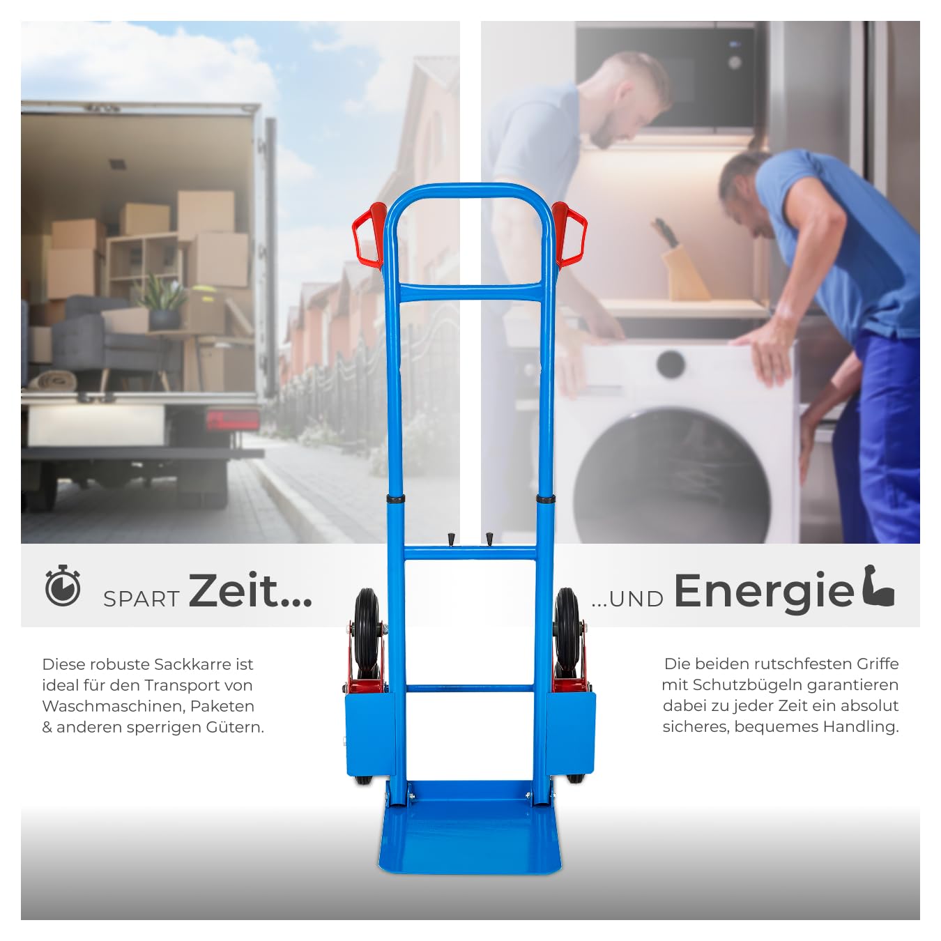tectake® Treppensackkarre mit Sternrädern, 200kg Belastbar, Stahl, Treppensteiger, Transportkarre, Handkarre, Lastenkarre, Treppentrolley, Stufenkarren, Tragkarre, Lastenroller, Sackkarre