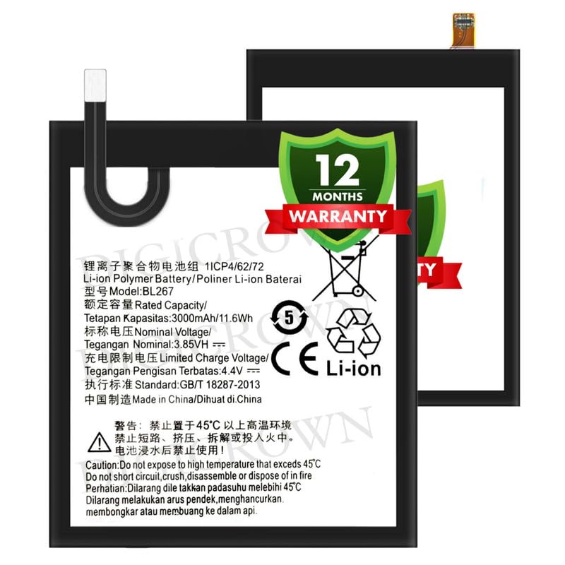 Image of Original BL267 Battery Compatible for Lenovo Vibe K6 (K33a48, K33b36) - (3000mAh) - 1 Year Warranty