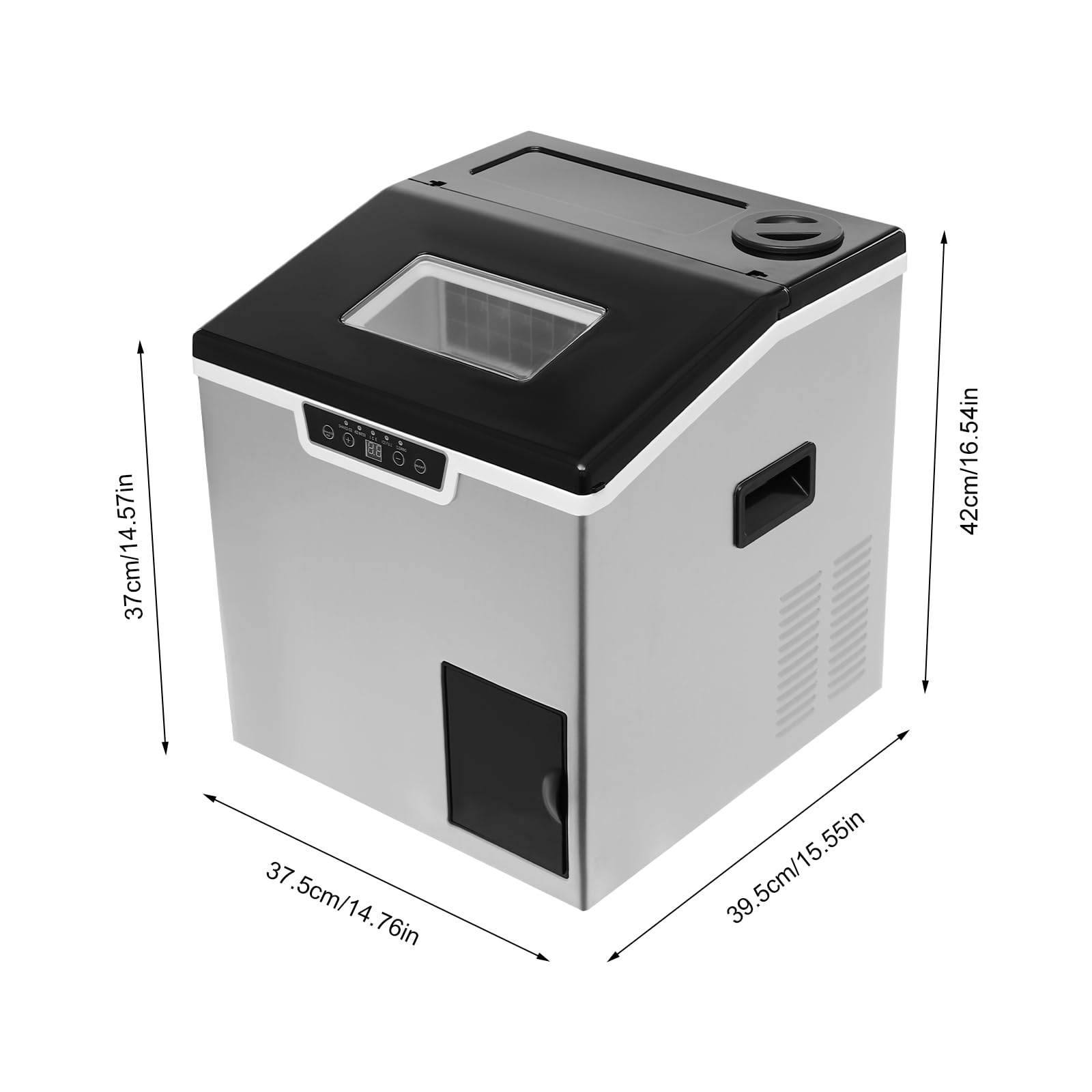 Liapdg Countertop Ice Maker Machine, 2 In 1 Crushed Ice And Ice Cube Maker With Lcd Screen & 3 Ways Of Water Filling Production Volume 66.14-88.18 Lbs Daily Storage Capacity 2.2 Lbs 12-22 Min/32 Pcs on Fridge.com - View 2