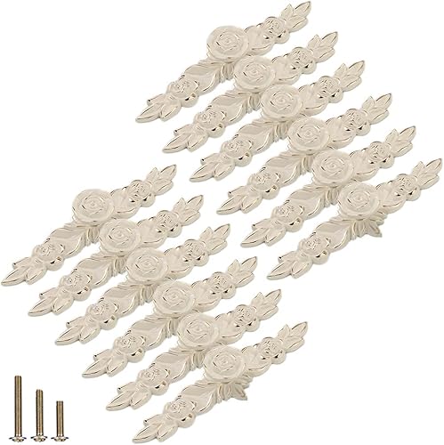 Miniatura 13 de Paquete de 6 pomos de estilo europeo con placa posterior, 4.016 in, manija vintage de aleación de zinc para cajones de cocina, tocador, armario