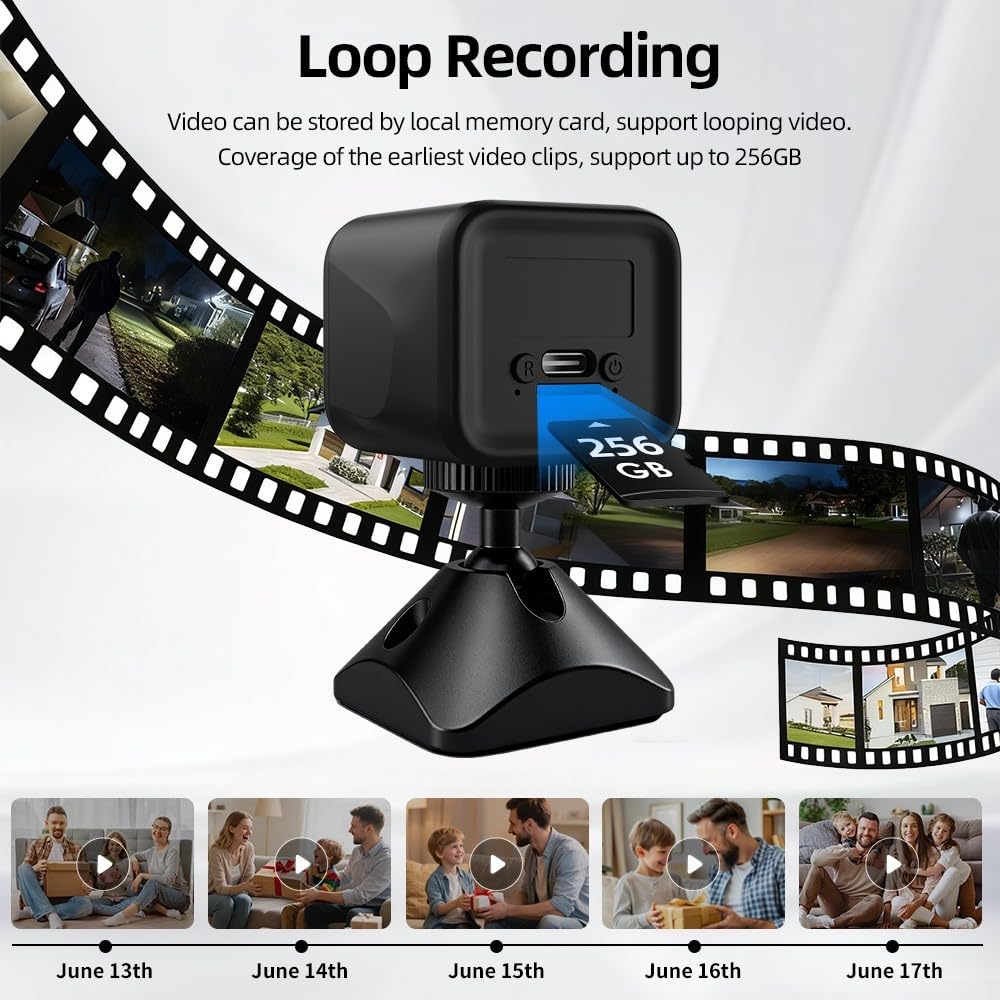 Telecamera di sicurezza 4K WiFi, per visione notturna 135° obiettivo Ultra-HD | 4K per visione notturna, obiettivo grandangolare 135°, 8h per durata della batteria, audio a 2 vie, rilevamento movimento PIR