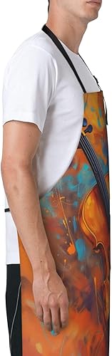 Miniatura 8 de Delantal impermeable con 2 bolsillos, delantales de chef de cocina, baberos para cocinar, hornear, pintura, jardinería, aseo