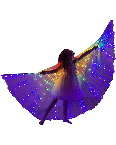 ZFBIRD LED Butterfly Wings Light Up Fairy Wings Luminous Butterfly Costumes for Halloween, Christmas and Belly Dance