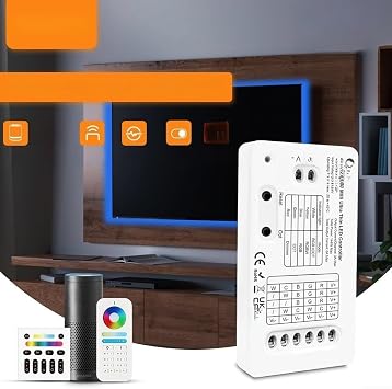 Smart For Zigbee 3.0 Led Controller For Rgbw Cct Strips Voice App Control Works With For Alexa For Smartthings Compact White Design