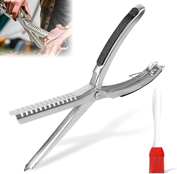 Rib Membrane Remover Stainless Steel Tool Kit, Rib Prep Pro, BBQ Rib Skinner, Stainless Steel Rib Membrane Remover Tool, Kitchen Gadget for Barbecue Enthusiasts & Chefs