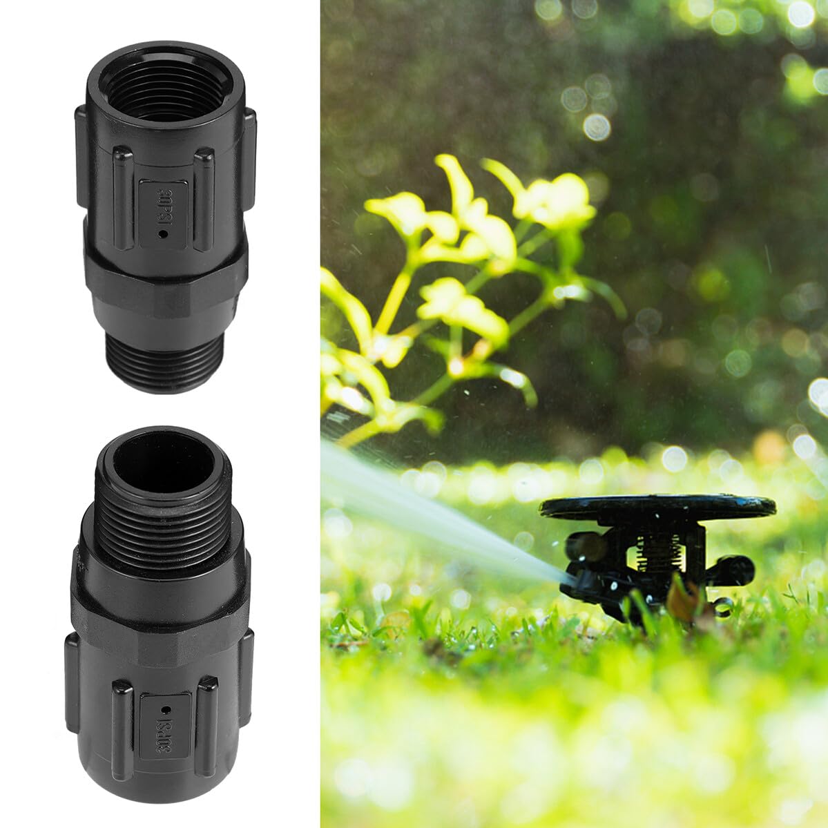 Réducteur de Pression Pression 30 Psi Intérieur et Extérieur Filetage 6 Mm en Plastique, Maintien du Débit D'eau Stable pour Système D'irrigation Goutte à Goutte pour Ferme
