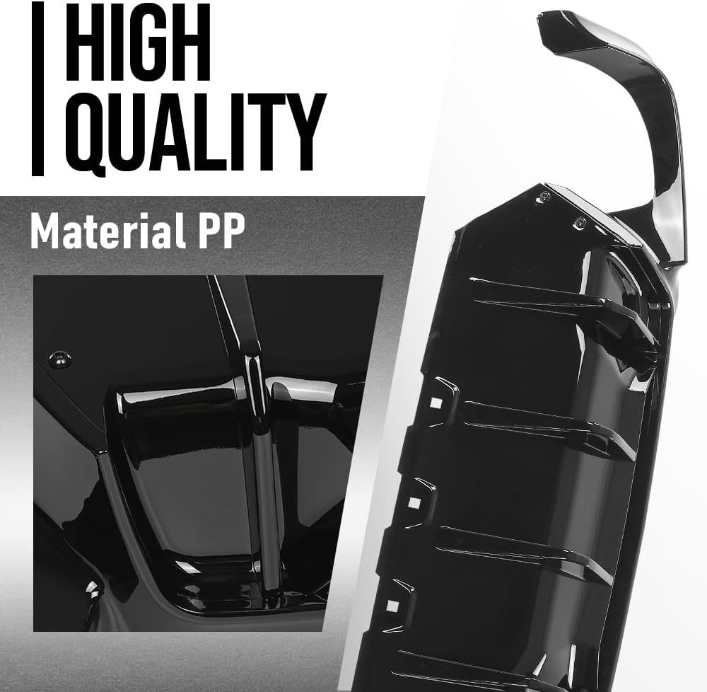 G-PLUS Gloss Black Rear Bumper Diffuser for BMW 5 Series F10 M Sport 7