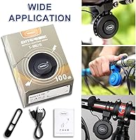 Vista 7 de Bocina eléctrica para bicicleta, mini timbre de bicicleta de 100 dB con 4 modos de sonido, recargable por USB e impermeable, ideal para bicicletas