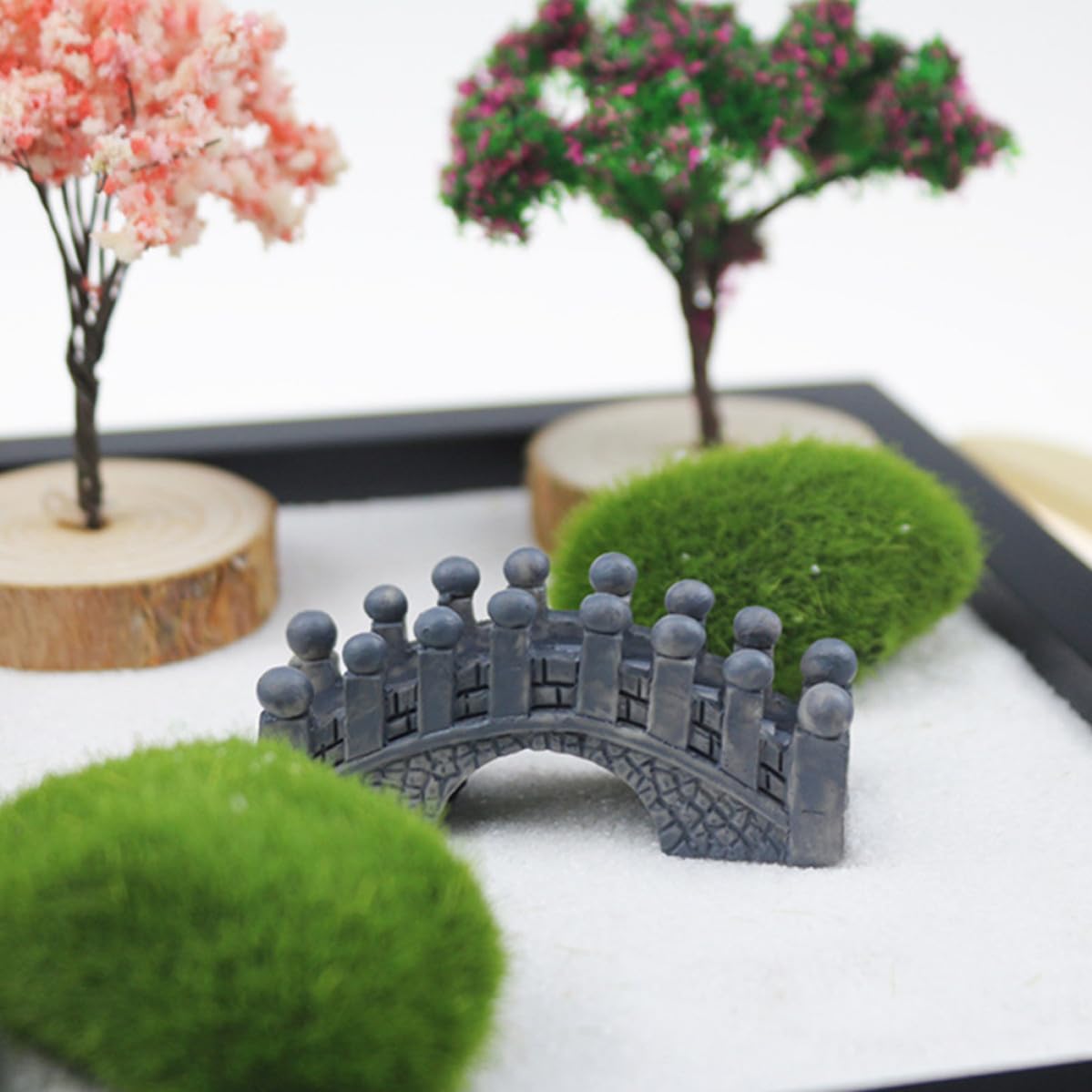 Adorno de Mesa de Arena Negro de Tablero Compacto Estilo Japonés