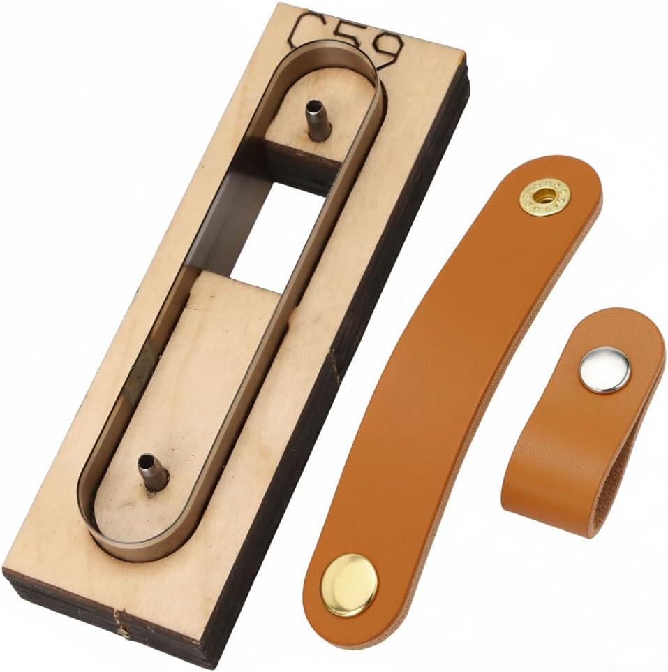 KH866 Strap Leather Cutting Die – Wooden Leather Die Cutter Shapes Wood Wrie Template Cutting Tool for DIY Crafts, Keychains, Bracelets, Straps, Cable Organizers and Fob Making