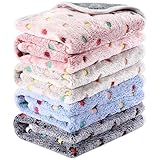 4 Pcs Waterproof Guinea Pig Blankets Washable Small Animal Fleece Bedding Absorbent Guinea Pig Cage Liners Reusable Pet Pee Pad Sleep Mat Pad Cover for Hamster Ferret (Colorful Dot,35 x 24 Inch)