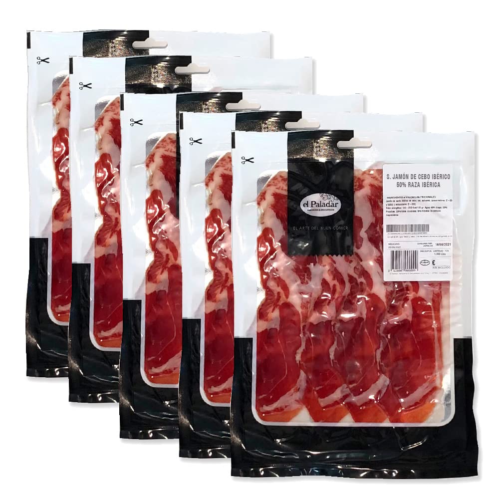 LONCHEADO JAMÓN DE CEBO IBÉRICO 50% RAZA IBÉRICA - PACK JAMÓN CEBO CORTE MÁQUINA 100G. X5