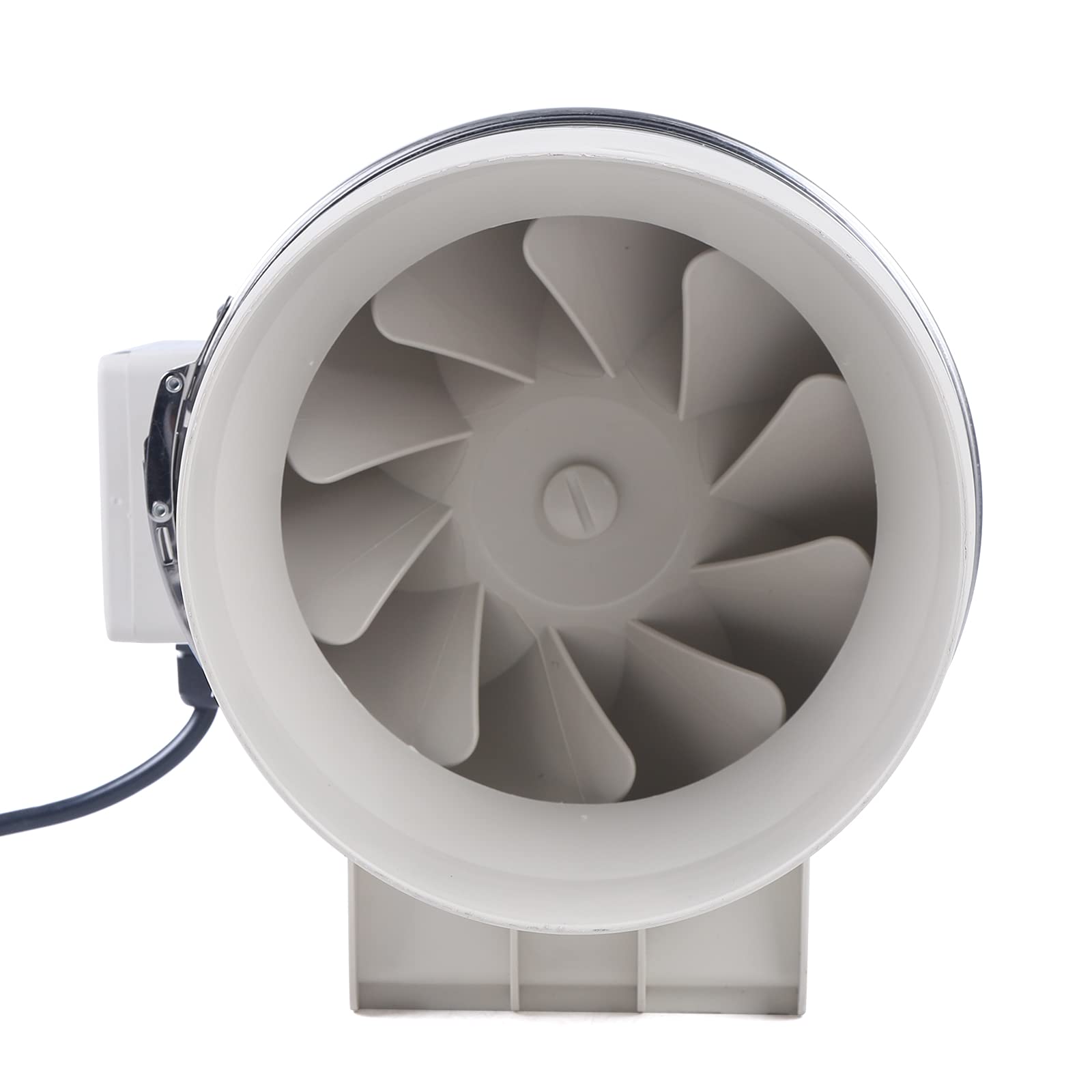 Ventilatore a tubo da 200 mm, ventilatore di scarico regolabile, ventilatore per canale, ideale per bagno, WC, cucina, serra, garage, bianco.