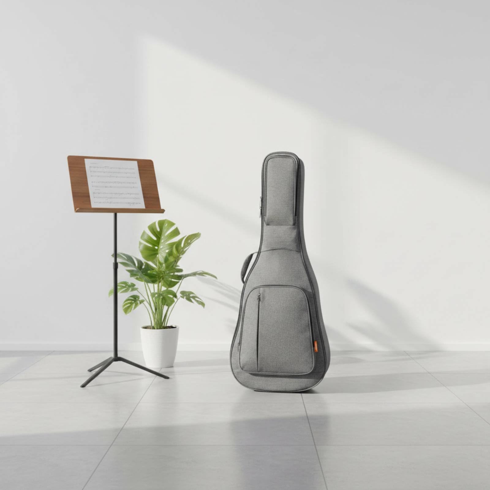 Bolsa de Guitarra Acolchada Accesorio Musical Reforzada para Ensayo, Negro Carbón, 40/41 Pulgadas Universal