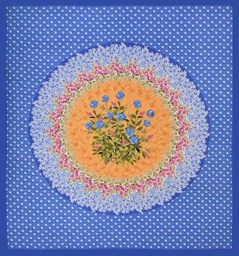 Image of KOUNDAL Rajasthani Jaipuri Sanganeri Print 144 TC 100% Pure Cotton BedSheet Set for Double Bed King Size, Flower Pattern, Double Bedsheet Cotton with 2 Pillow Covers