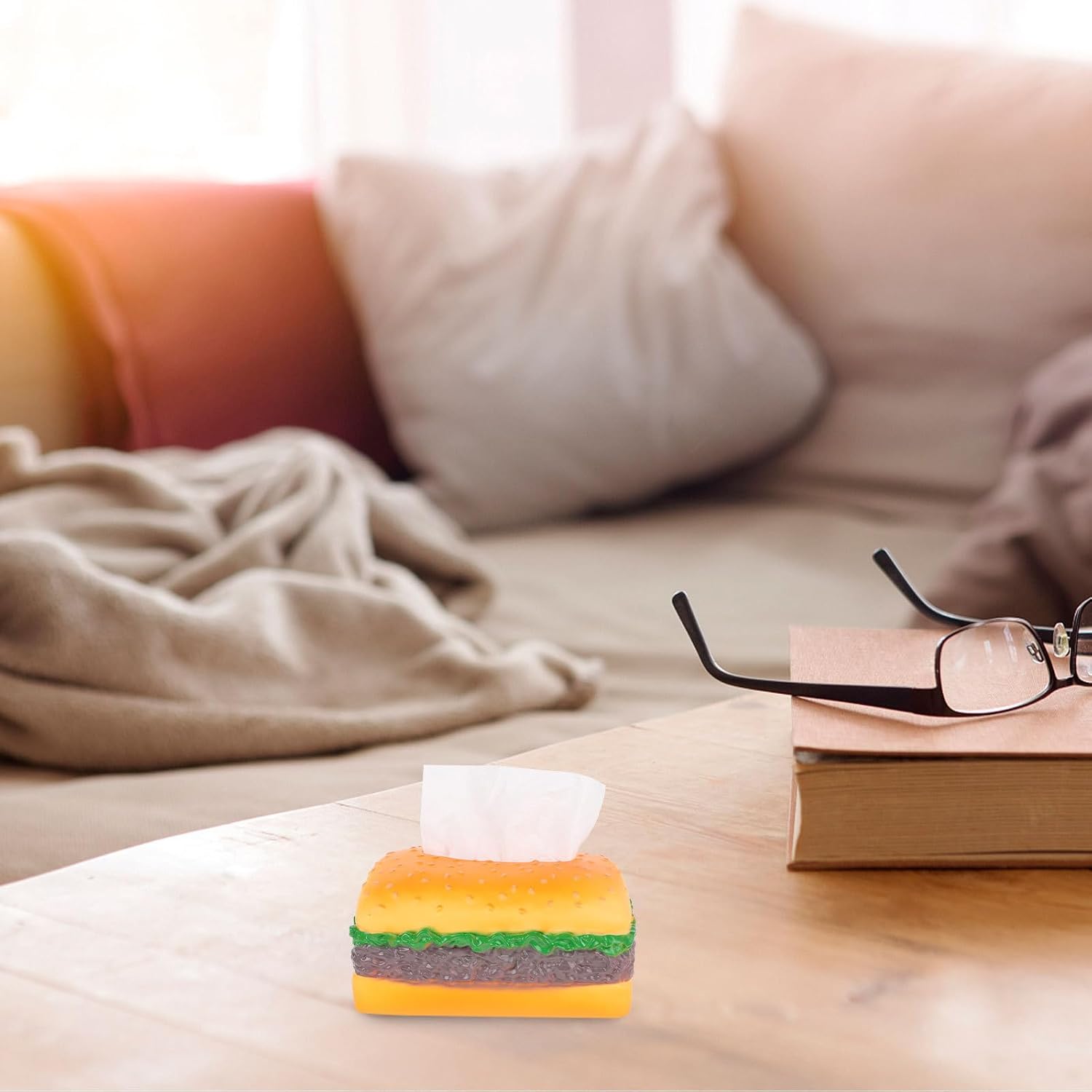 Hamburger Napkin Holder Resin Tissue Box Cover for Home Tables