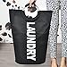 Clothes Storage Laundry Bag with Alloy Handles Foldable Laundry Basket Laundry Hampers for College Students (Black)