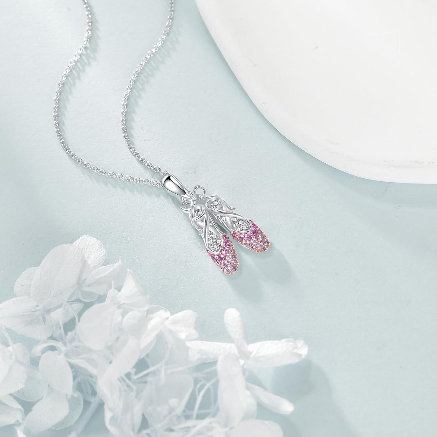 AOBOCO Ballarina Necklace for Women Sterling Silver Ballat Shoes Pendant Necklace Dance Gifts for Dancer Women - Image 5
