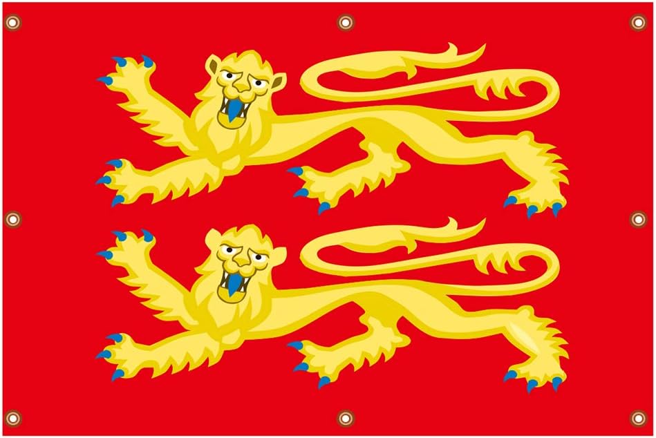 QSUM Medieval Style Banner - Old Historic England Richard Lionheart Flag 140 x 90cm - Durable Enough for Indoor or Outdoor Decorate - Unique Collectible Gift
