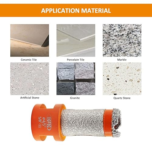 Miniatura 3 de BGTEC - Brocas de núcleo de diamante, sierra de taladro de 45 pulgadas para biselar biselado, azulejos de porcelana, mármol, granito de cerámica,