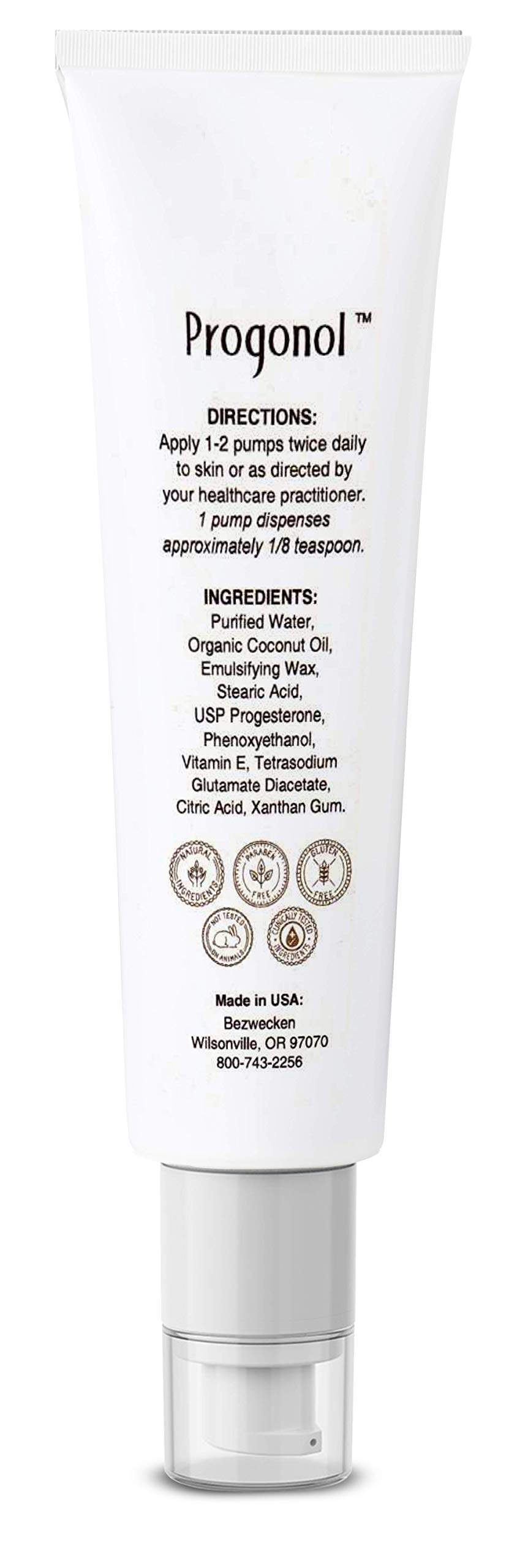 Bezwecken - Progonol - 2oz Crème | Professionally Formulated Pre-Menopause & PMS Symptom Support | Safe, Natural, Paraben Free | 30 Day Supply