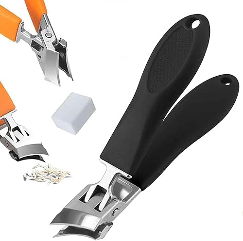 Tijeras de uñas antiflexión con apertura de mandíbula ancha 2026, tijeras para uñas y uñas de los pies encarnadas y curvadas (color negro, 1 unidad)