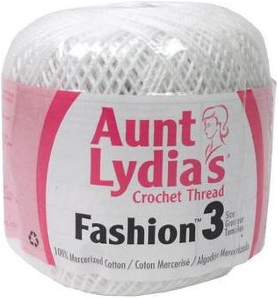 Aunt Lydia's Crochet Thread - Size 3 - (2-Pack) White