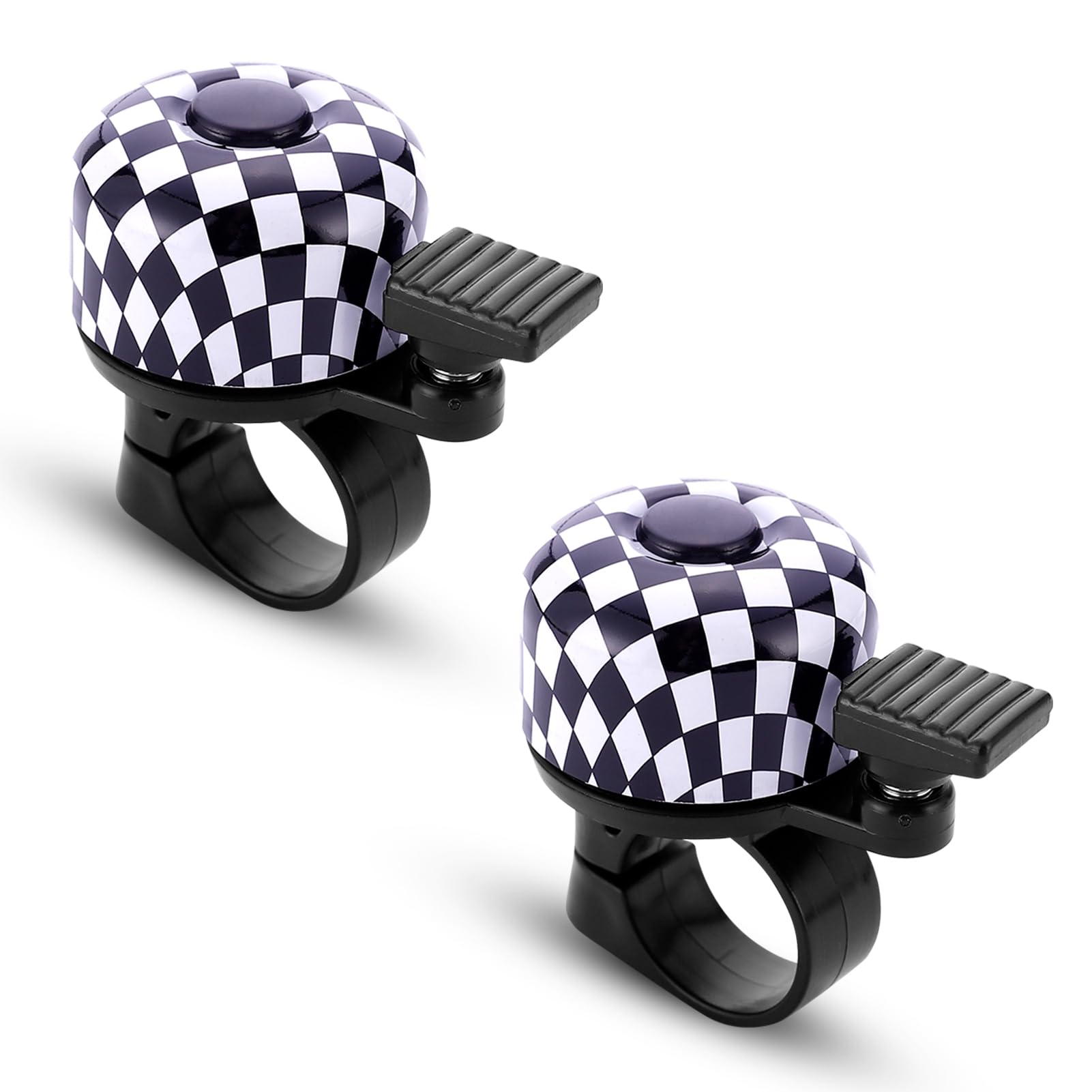 Paliston Bike Bell Bicycle Bell Crisp Sound for Adults Kids Boys Girls Checkered & Checkered