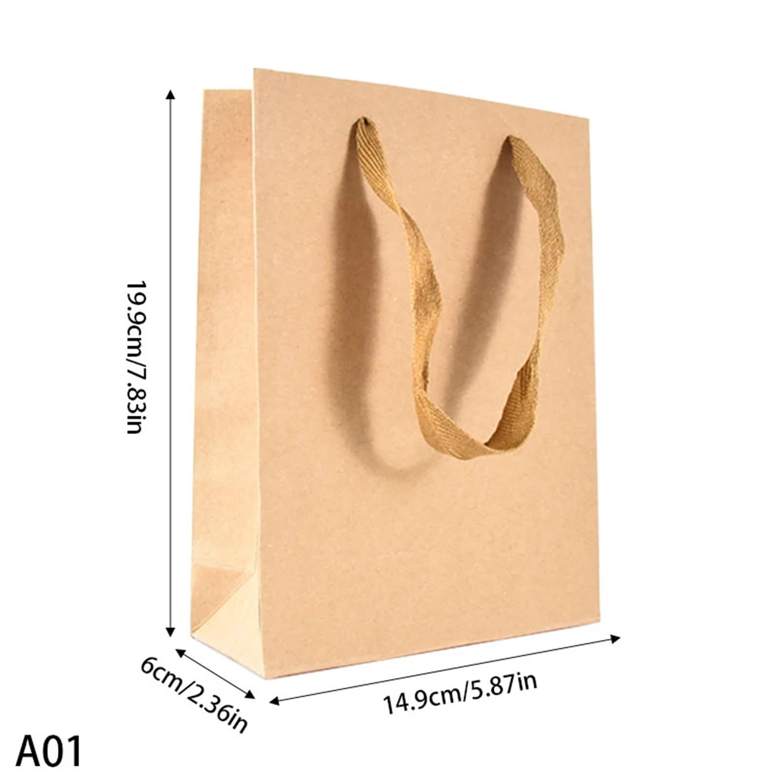 Bolsa de mano papel Kraft marrón 10/20 piezas para Envolver Regalos